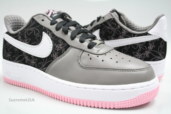 Nike Air Force 1 WMNS - Floral - Black - Pink - Grey