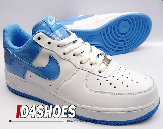 Nike Air Force 1 - White - University Blue Croc Patent Leather