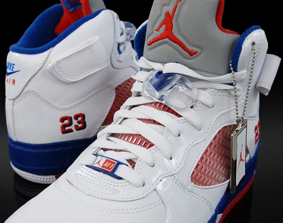 Air Jordan Force V (AJF 5) - White - Varsity Red - Blue Ribbon