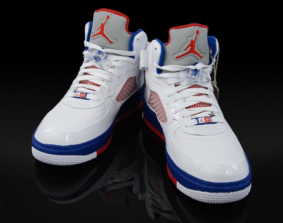 Air Jordan Force V (AJF 5) - White - Varsity Red - Blue Ribbon