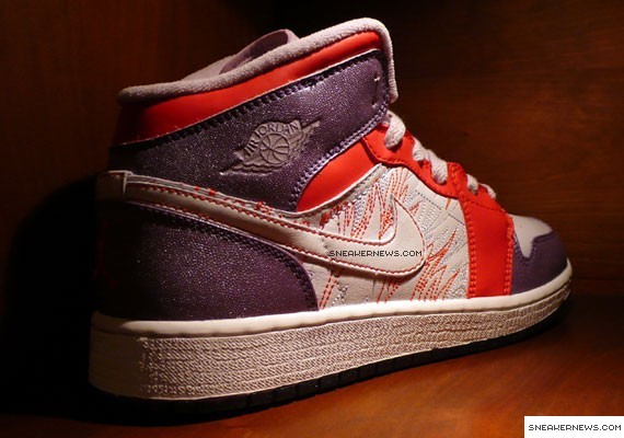 Air Jordan 1 - GS - Grey Violet - Sunburst - White