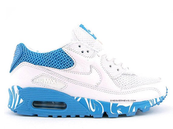 Nike Air Max 90 WMNS – White – Vivid Blue Swirls