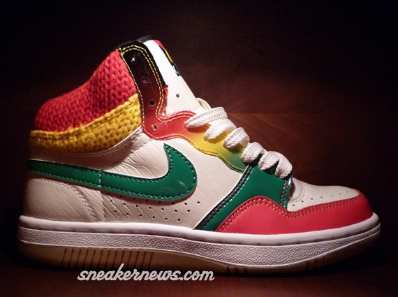 Nike Court Force High - WMNS - Jamaica - Washed Green - Comet Red - Gum Yellow