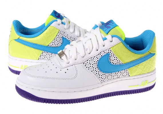 Nike Air Force 1 WMNS - Octagon - White/ Vivid Blue-Volt