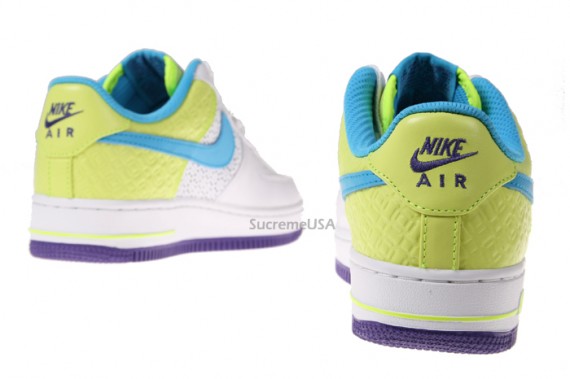 Nike Air Force 1 WMNS - Octagon - White/ Vivid Blue-Volt