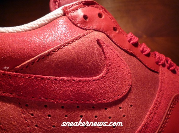 Nike Court Force Low - Red Distressed Leather