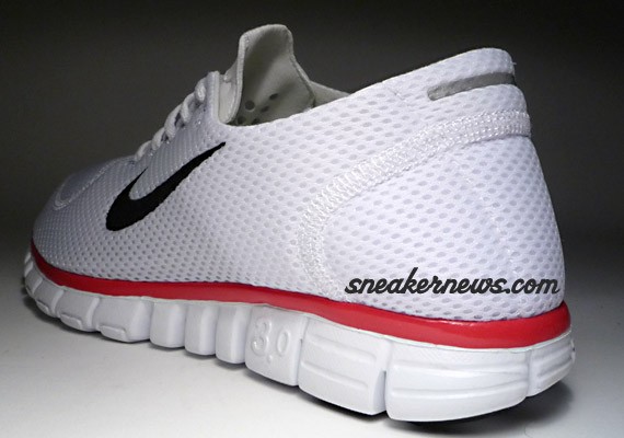 Nike Free 3.0 Running Shoe - White - Red