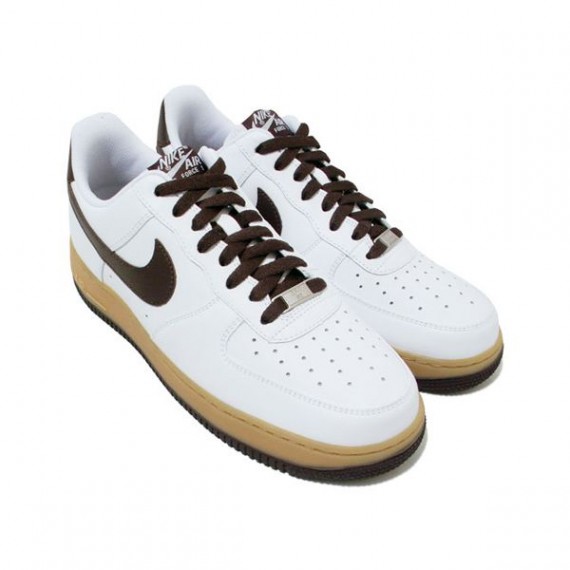 Nike Air Force 1 Low - White - Brown - Gum