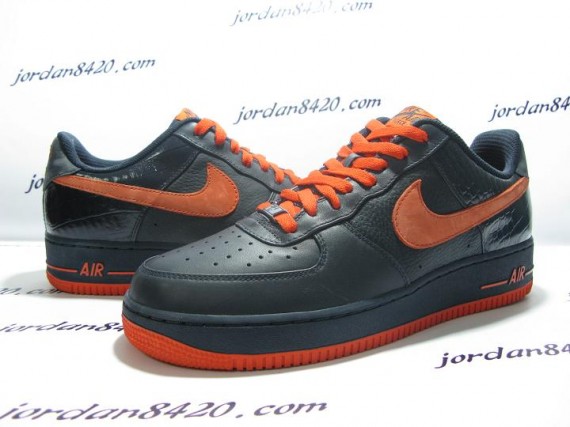 Nike Air Force 1 Premium - Navy - Orange