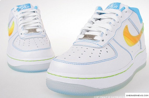 Nike Air Force 1 - White - Cyan - Citron