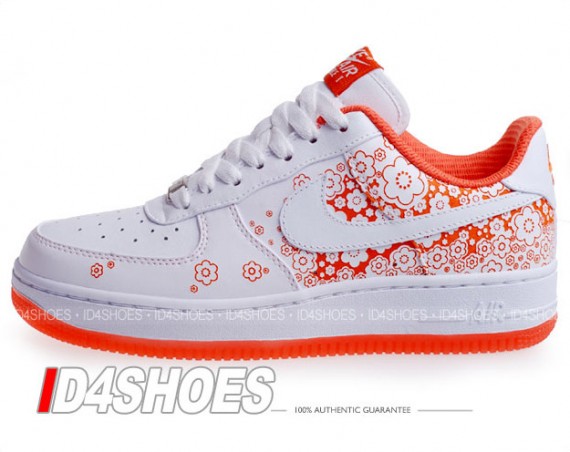 Nike Womens Air Force 1 – White – Bright Coral – Sakura