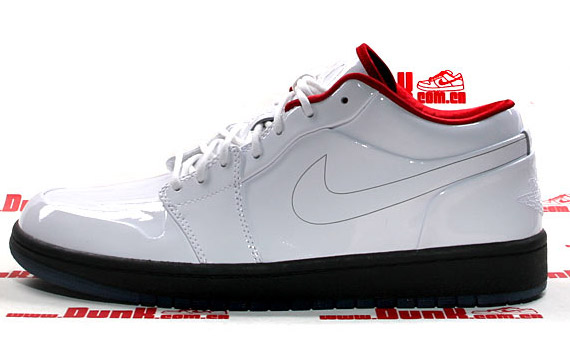 Air Jordan 1 Phat Low Premium - Tuxedo Prom Pack - White - Varsity Red