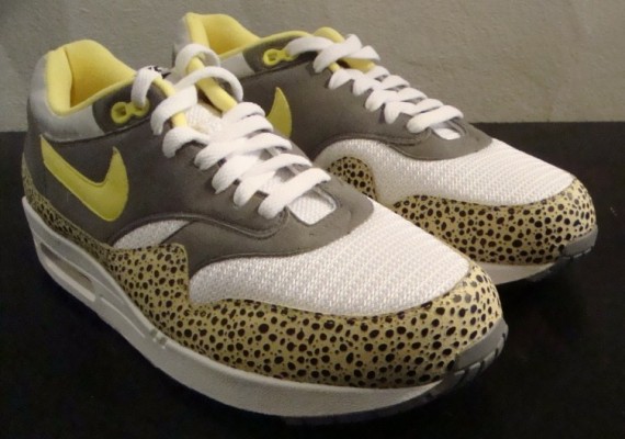 Air Max 1 – White – Grey – Yellow Safari Print – Sample