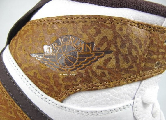 Air Jordan 1 Retro High Strap – White – Brown Elephant Print