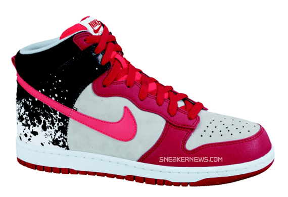 Nike Dunk High Premium – Red – Grey – Black – Splatter