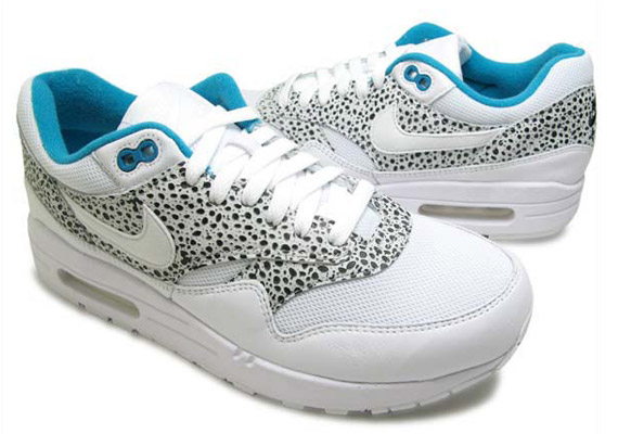 Nike Womens Air Max 1 – White – Glass Blue – Safari