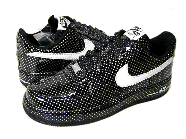 Nike Women's Air Force 1 Premium - Black - Swan - Polka Dot