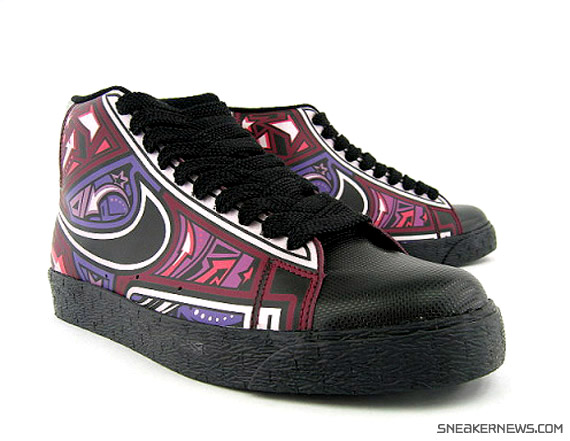 Nike Blazer High - Black - Cherrywood - Illustrated