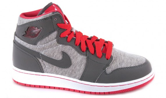 Air Jordan 1 Retro Girls (GS) – Cool Grey – Hot Red – White