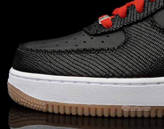 Nike Air Force 1 Premium – Black – White – Varsity Red