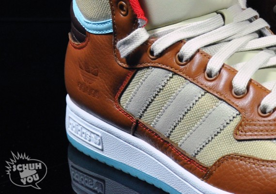 adidas Centennial Mid - Brown - Light Blue - Red