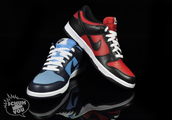 Nike Dunk Low – Varsity Red – Black + University Blue – Navy