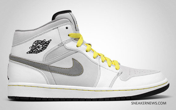 Air Jordan 1 Phat White Medium Grey Vibrant Yellow