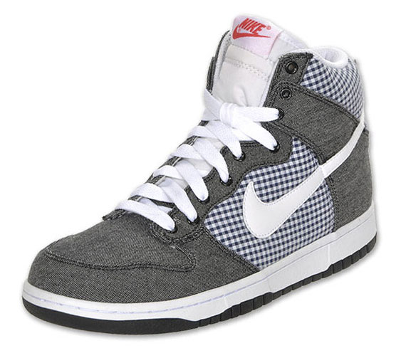 Nike Dunk High – Black Denim – Blue Gingham