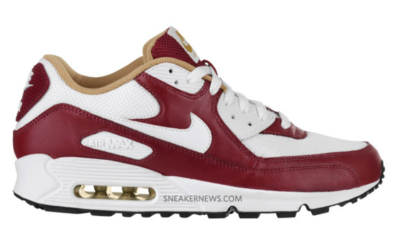 Nike Air Max 90 White Team Red Gold 2