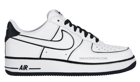 Nike Air Force 1 White Black Taped Seams 1