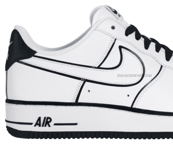 Nike Air Force 1 White Black Taped Seams 2