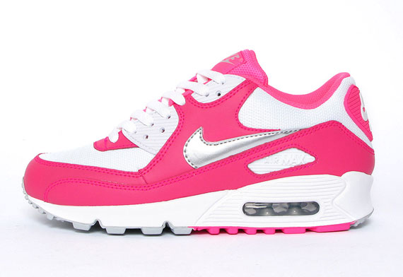 Nike Wmns Air Max 90 Hot Pink Metallic Silver 04