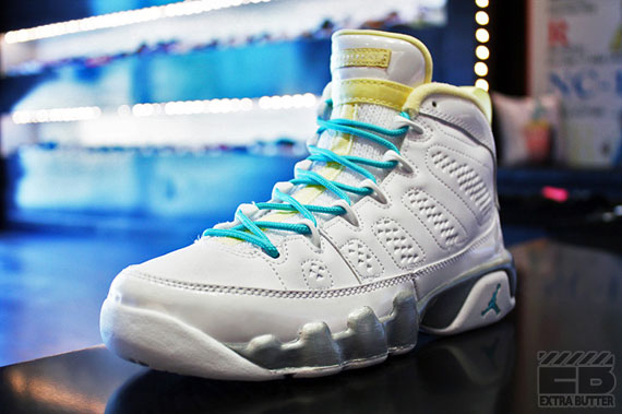 Air Jordan Ix Retro Gs White Turq Lemon 02