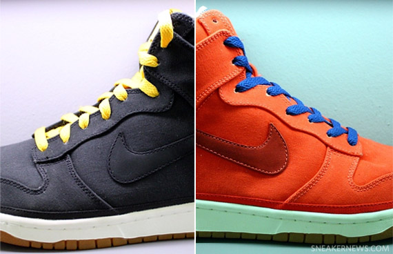 Nike Dunk High Canvas - Black - Yellow + Orange - Blue