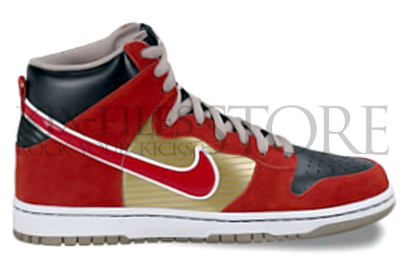 Nike Sb Dunk High Sport Red Metallic Gold July 2010