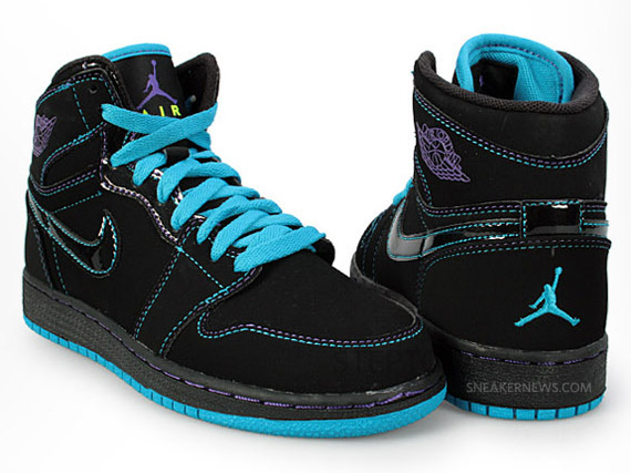 Air Jordan 1 Retro High GS - Black - Orion Blue - Varsity Purple | Available