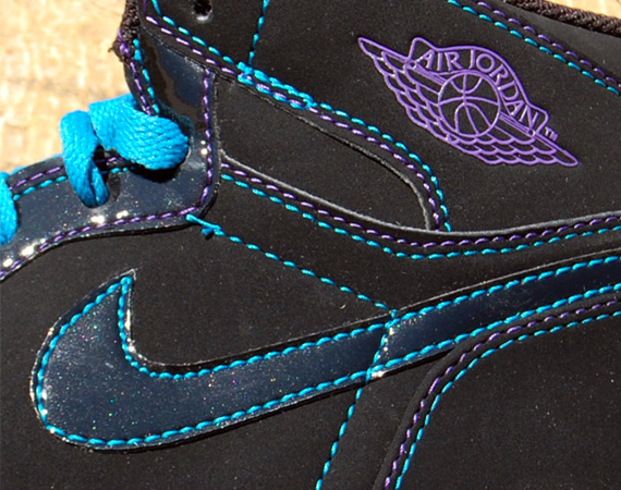 Air Jordan 1 Retro High GS - Black - Orion Blue - Varsity Purple - Volt