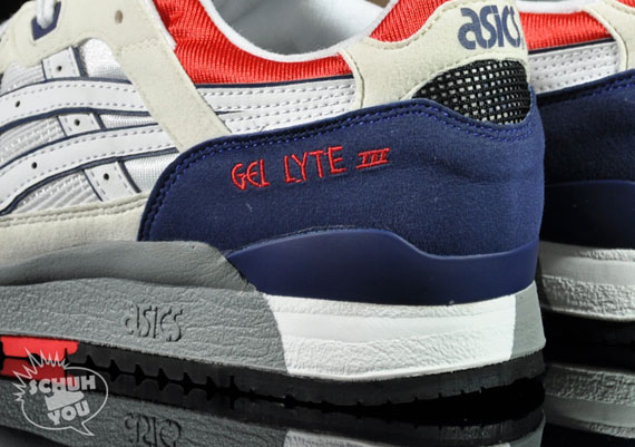 Asics Gel Lyte III – White – Medieval Blue – Red