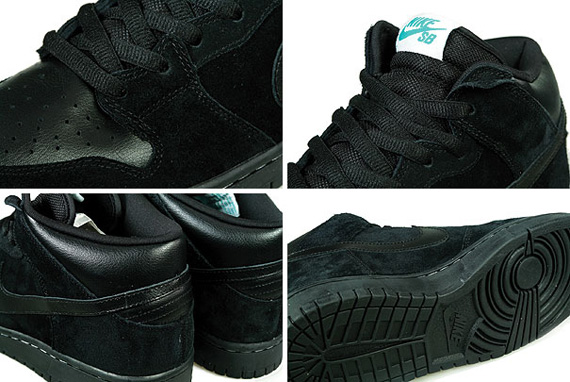 Nike SB Dunk Mid Premium – Black – Aquamarine