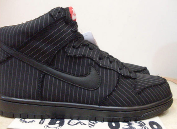 Nike Sportswear Dunk High Black White Pinstripes 1