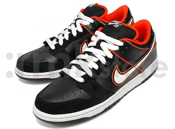 Nike Sb Dunk Low Blk Orng Blaze Rmk 08