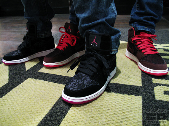 Air Jordan 1 Retro High GS – Black + Burgundy – Black Lace