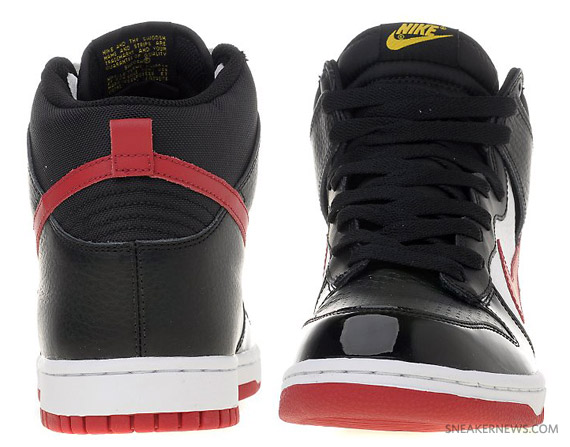 Nike Dunk High – Black – Varsity Red – White – Gold