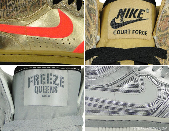 Nike WMNS Court Force High – Metallic Gold + Metallic Silver