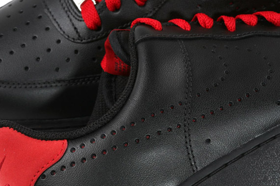 Nike Air Force 1 ’07 – Black – Varsity Red – Perf Swoosh