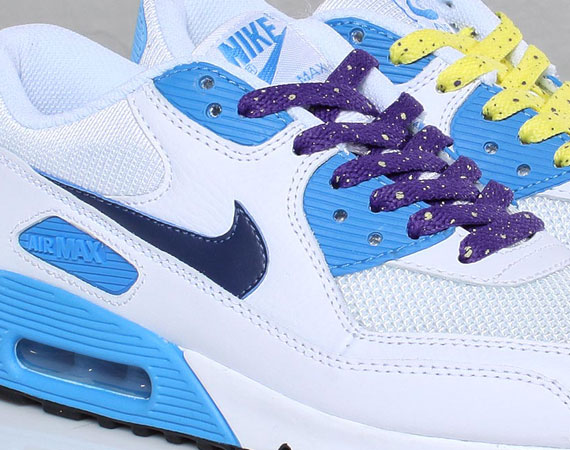 Nike WMNS Air Max 90 - White - Deep Royal - Vibrant Blue | Available