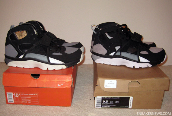 Nike Air Trainer Huarache Black Cool Grey White 2001 Vs 2011 Retro Comparison 1