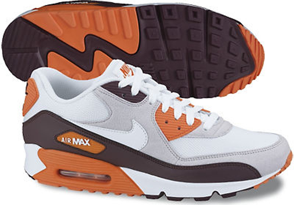 Nike Air Max 90 Spring 2012 Red Mahogany Neutral Grey Safety Orange White