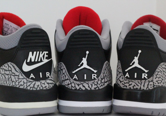 Air Jordan III Black Cement – 2000/2008/2011 Retro Comparison