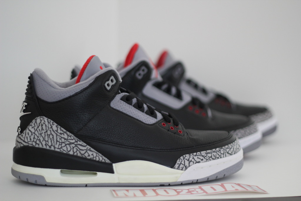 Air Jordan Iii Black Cement 2001 2008 2011 Comparison 2